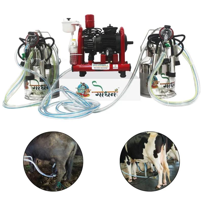 GODHAN GS 430 Oil 2HP Double Bucket Milking Machine With 25 Liters Stainless Steel Bucket for Cows & Buffaloes