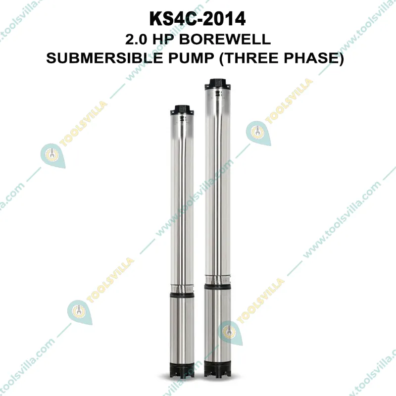 Kirloskar 2 HP 14 Stage 4 inch 3Phase Water Filled Borewell Submersible Pump, 371ft Head - 1 Year Warranty (KS4C-2014)