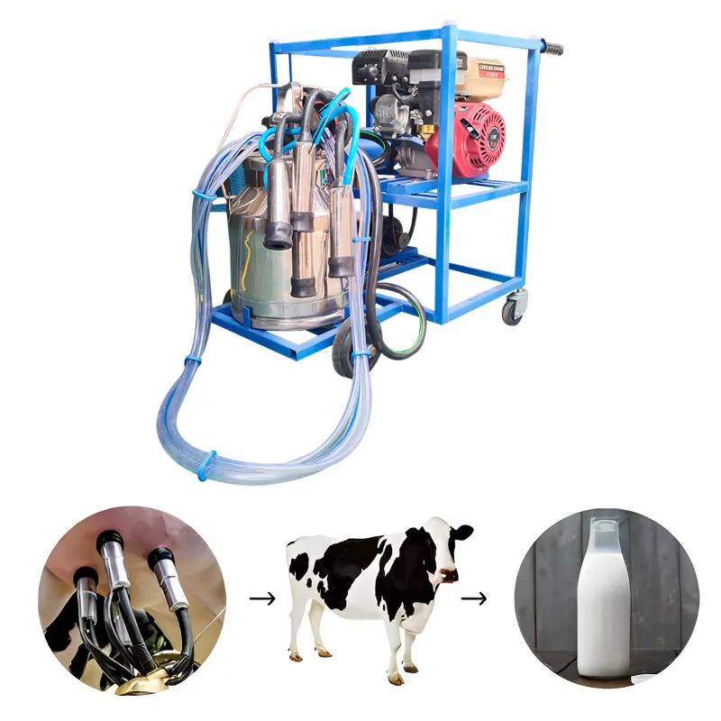 VSAN Agro Commercial Trolley Type 20L Single Bucket Milking Machine with 0.5 HP Motor & 5 HP Engine