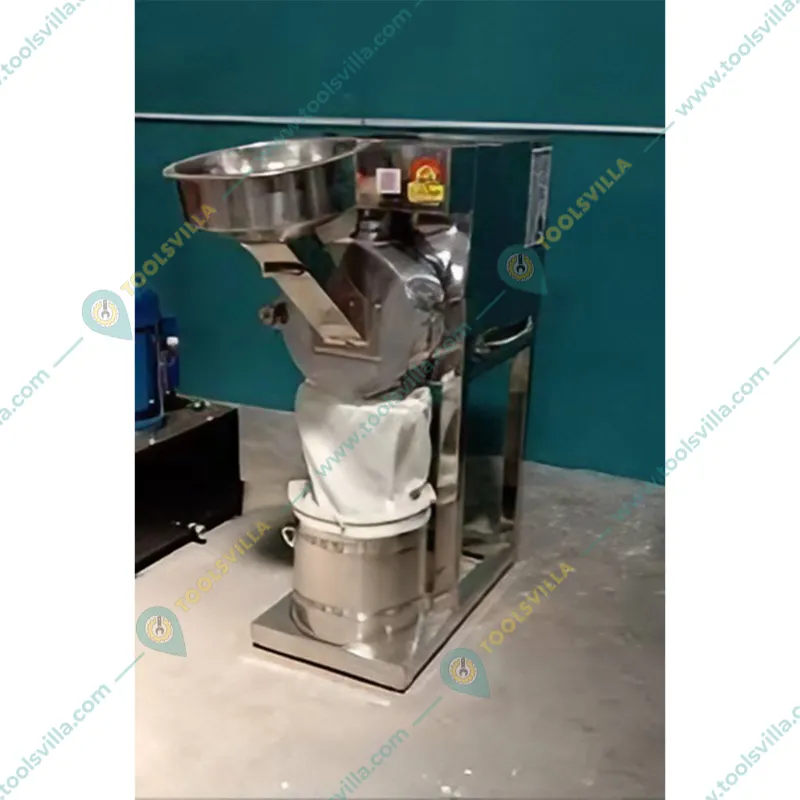 Semi Automatic 2 in 1 SS Flour Mill/Pulverizer Machine/Masala Grinder with 3 HP Motor, 15-20 kg per hour