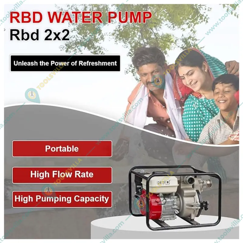 RBD 4-stroke Air-Cooled 2 inch Petrol Operated Water Pump (2-Year Warranty)