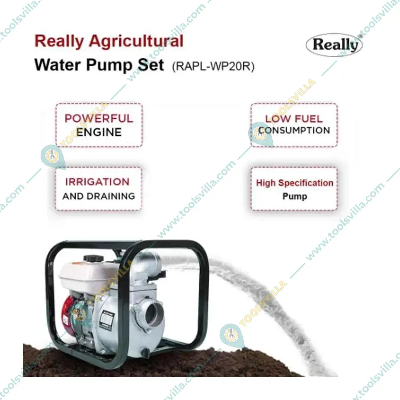 Really RAPL-WP20-R 6.5 HP 2 inch Petrol Water Pump With Accessories