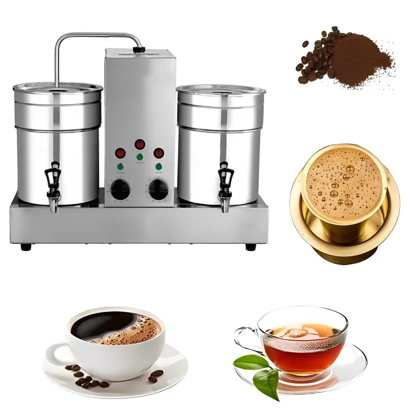 Semi-Automatic 2 Liter Stainless Steel Tea and Coffee Brewer Machine with Black Decoction