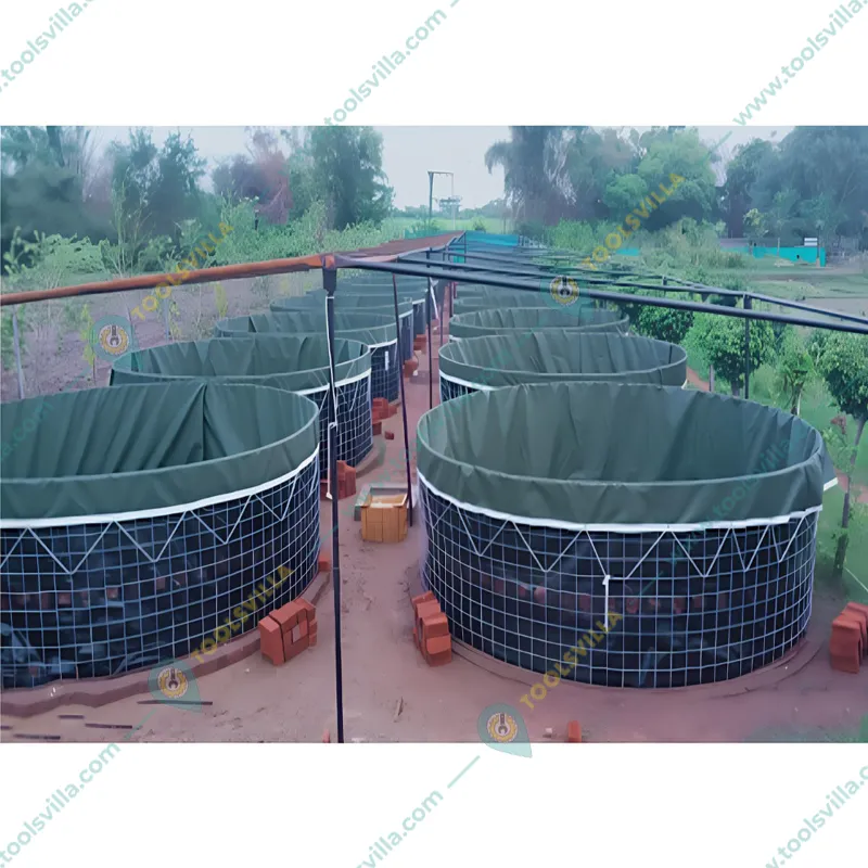 650 GSM Tarpaulin Sheet of 2 Diameter for Biofloc Tank with 4500L Capacity