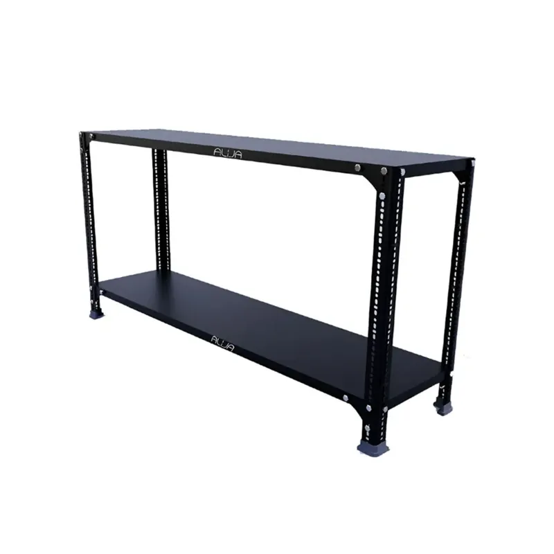 ALIJA 24 x 35 x 12 Inch 2 Shelves Multipurpose Storage Rack With Accessories(Color-Black,Gauge-24 Gauge Shelves & 18 Gauge Angle)