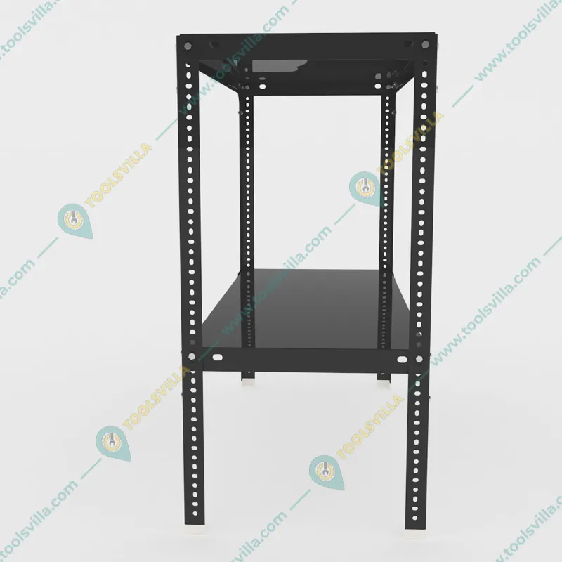 FIDVI® 9D X 23L X 24H Inch 2 Shelves Powder Coated Slotted Angle Metal Rack With Accessories ( SR-503)