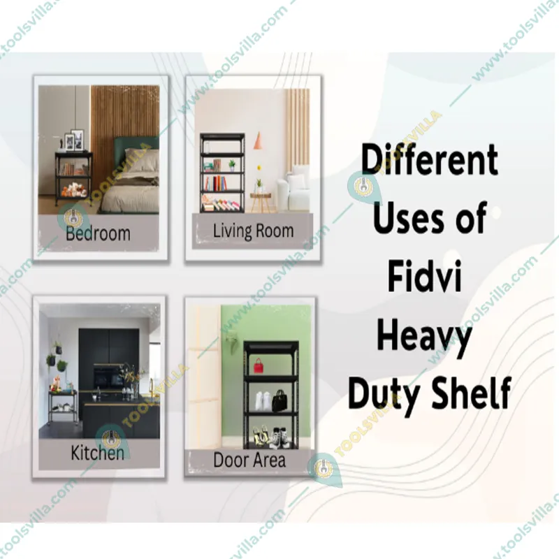 FIDVI® 9D X 23L X 24H Inch 2 Shelves Powder Coated Slotted Angle Metal Rack With Accessories ( SR-503)