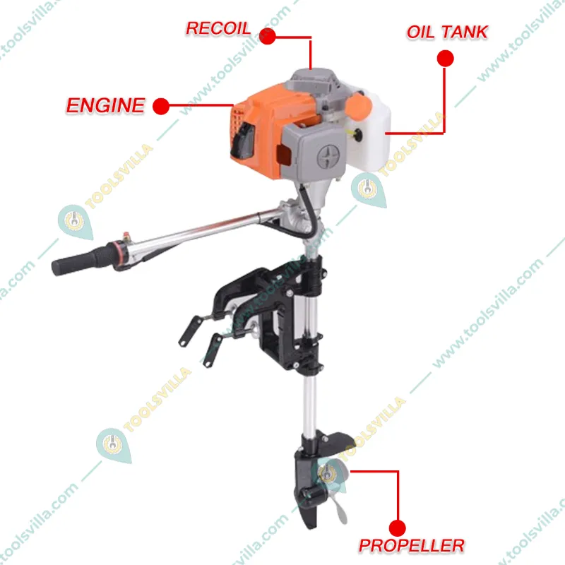 Heavy Duty 2 Stroke 68cc 3 HP Outboard Motor For Boat 