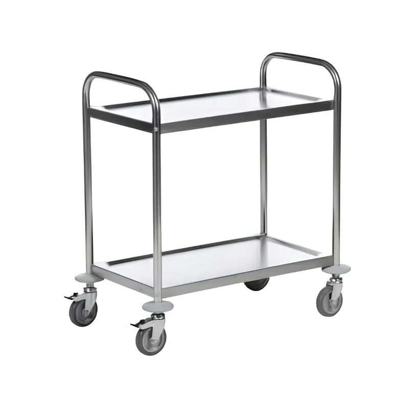 Premium Quality 2 Tier Stainless Steel Service/Bar Trolley on Wheels 