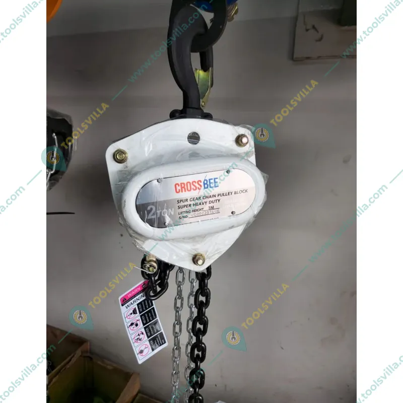 Crossbee 2 ton Chain Pulley Block- 9 Meter Lifting Height & 8 mm Load Chain- Single Fall (Warranty - 6 Months)