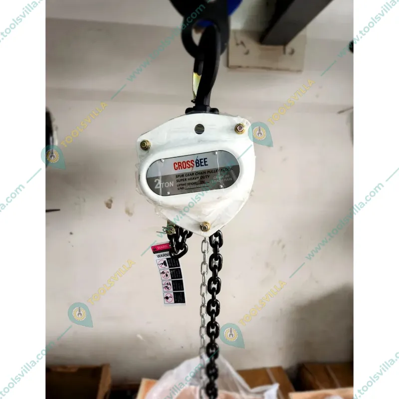 Crossbee 2 ton Chain Pulley Block- 9 Meter Lifting Height & 8 mm Load Chain- Single Fall (Warranty - 6 Months)