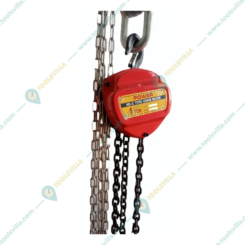 Power 1 Ton Chain Pulley Block, 3 meter Chain-3 m Standard Lift, 6 mm load chain-Single Fall