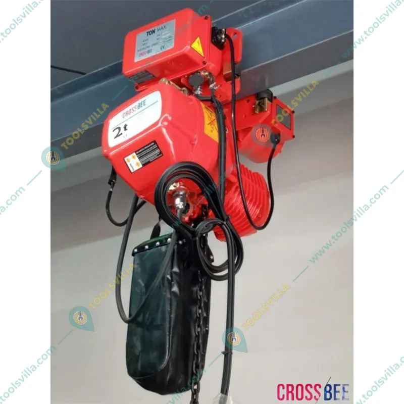 Crossbee 2 Ton 3 HP Electric Chain Hoist, 6 Meter x 10 mm Load Chain With Electric Trolley for Horizontal Movement