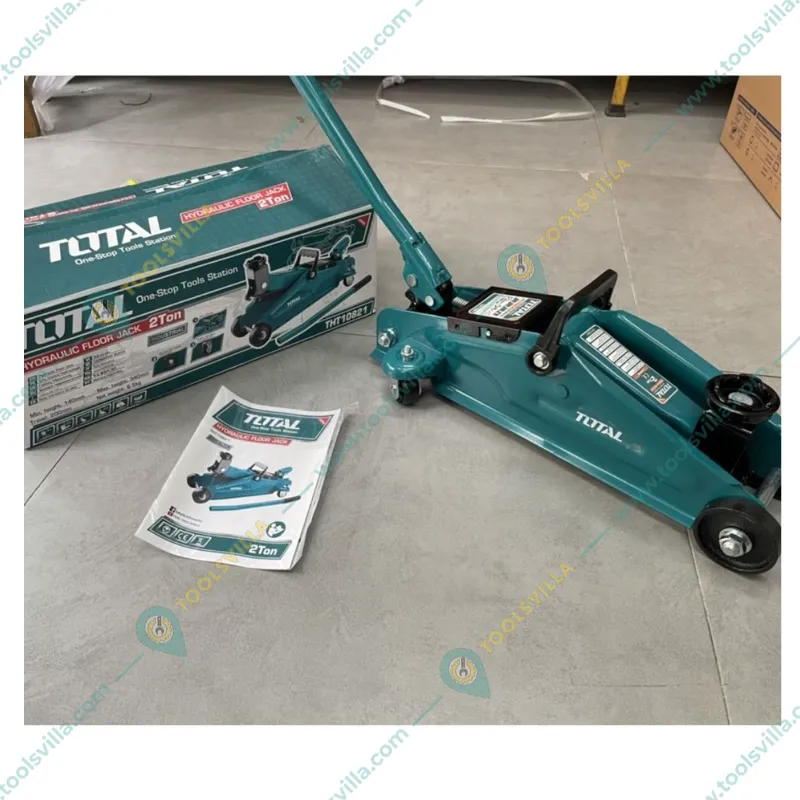 Total 2 Ton Hydraulic Floor Jack, 340 mm Maximum Lifting Height For Hatchback Cars, Sedan, Small Taxi (THT10821)