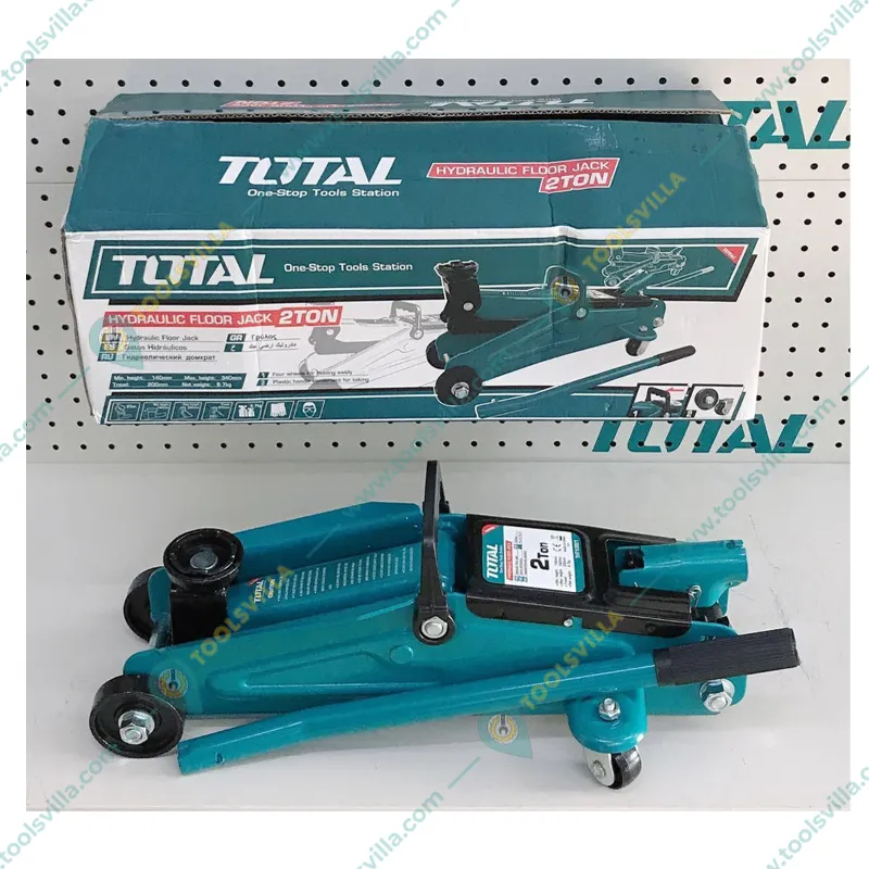Total 2 Ton Hydraulic Floor Jack, 340 mm Maximum Lifting Height For Hatchback Cars, Sedan, Small Taxi (THT10821)