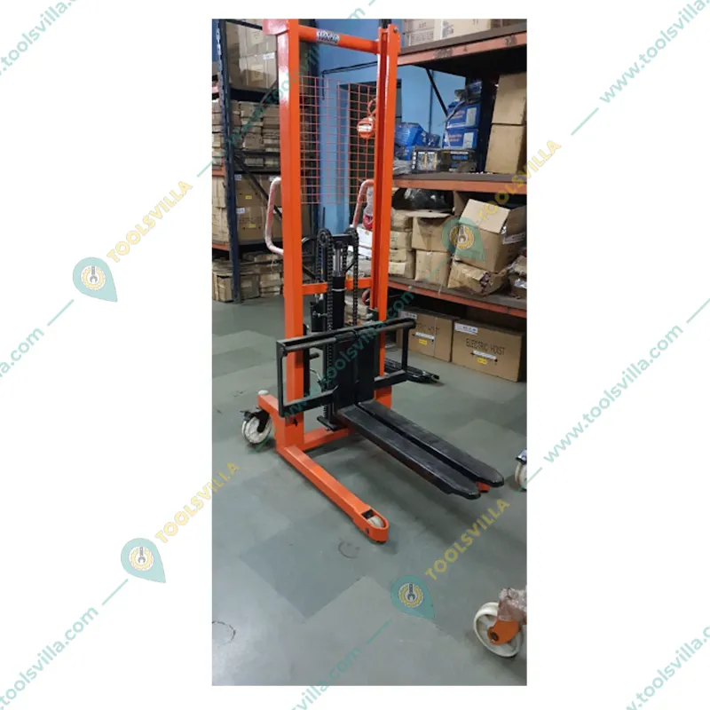 HT 2 Ton Hand & Foot Operated Manual Hydraulic Stacker With 1600 mm Maximum Lifting Height, Fork Size- (L x W) : 900 x 740 mm