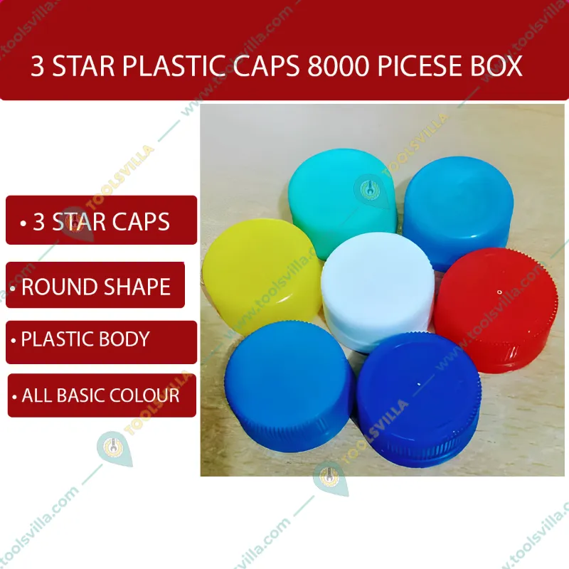 Commercial 3 Star Plastic Caps 8000 Pieces