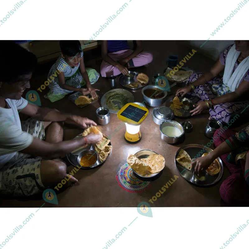 Solar Lantern of 3 Brightness Modes with Inbuilt Solar Panel, Battery and USB for Mobile Charging Option