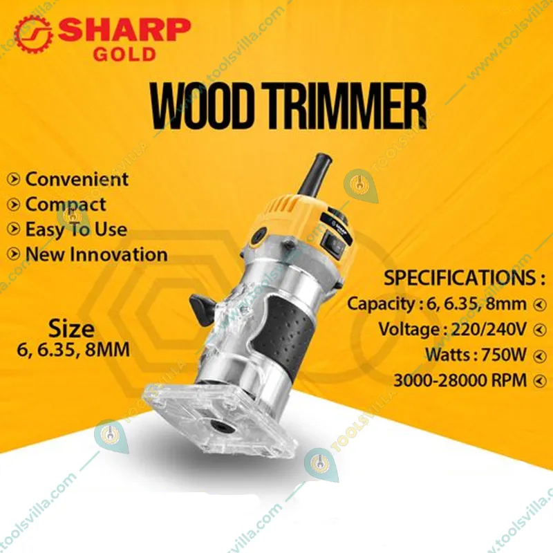 Sharp Gold 6-8mm Wood Trimmer,3000-28000 RPM Speed (SG-021)