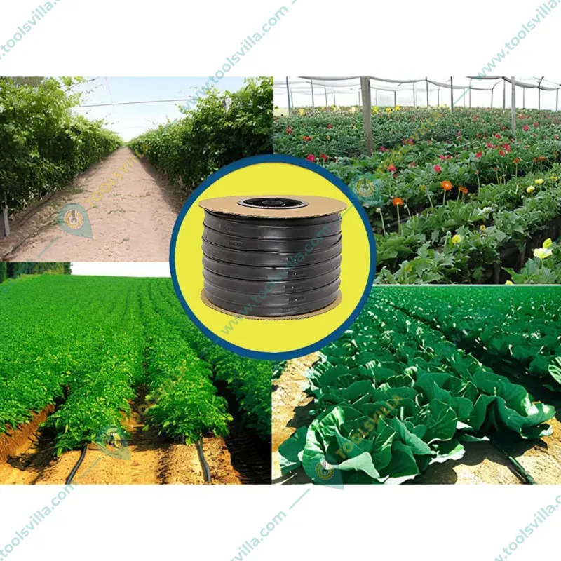 Vina 3000 feet Flat Inline Drip Pipe 16mm, 40cm Hole Spacing with 0.4mm Wall Thickness and 4LPM Water Discharge