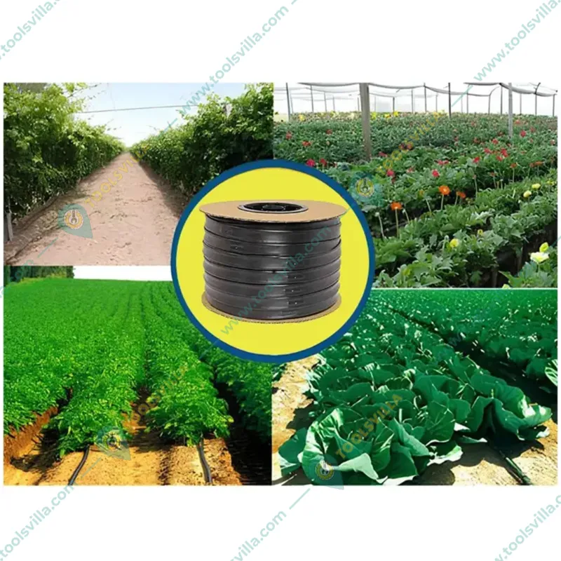 Vina 3000 feet Flat Inline Drip Pipe | 16 mm, 30 cm Hole Spacing with 0.35 mm Wall Thickness and 4 LPH Discharge Rate