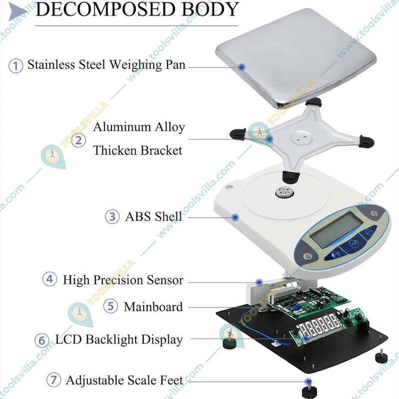 Oritek 150 mm 3000 g Capacity LCD Analytical Balance Weighing Scale with 1 Year Warranty