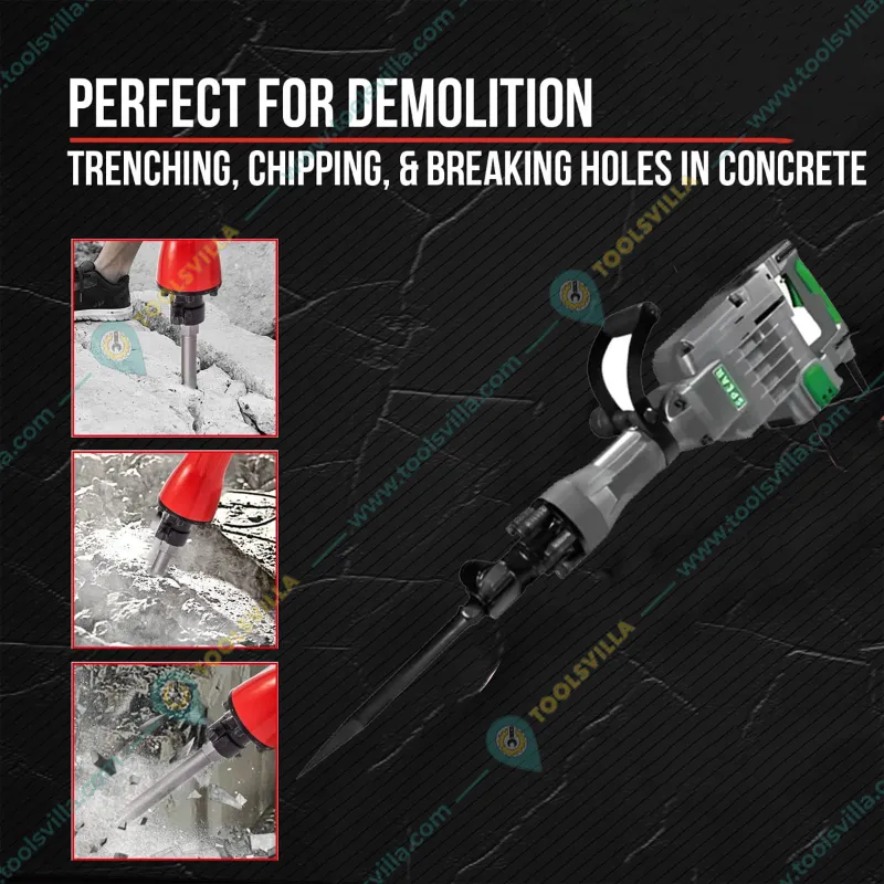 Spear 20 Kg Powerful Demolition Hammer or Concrete Breaker, 3000W (SP-DH130)