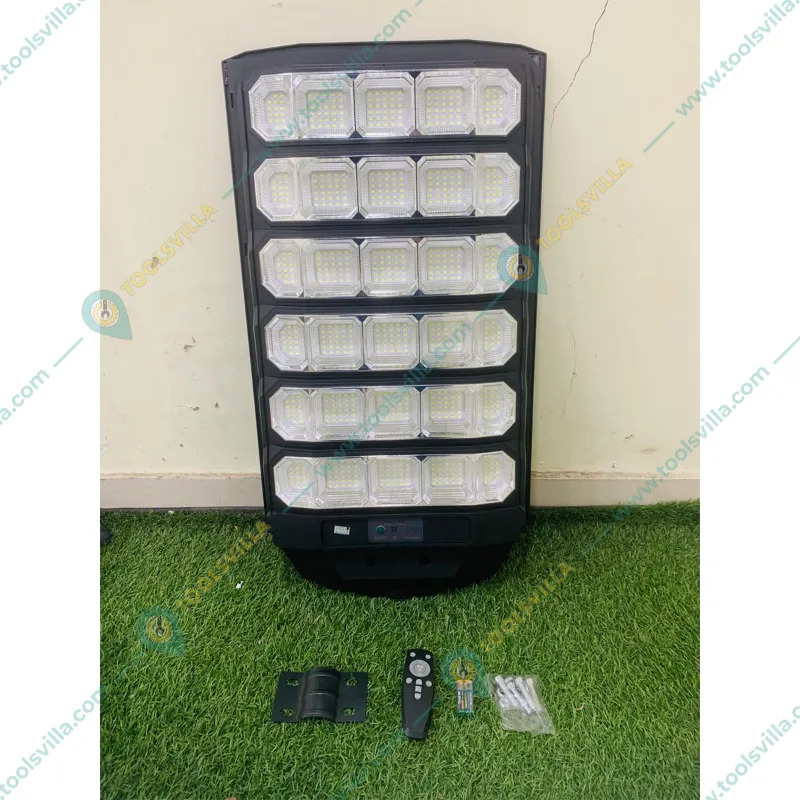 Gramstrong Solar 300W Motion Sensor Waterproof 732 LED Wall Street Light with Remote, 30Ah Battery (2 Year Warranty)