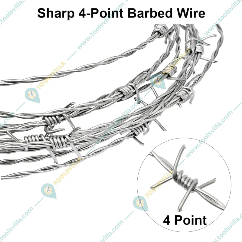 Premium Quality 300 Ft (91 Meters) Heavy Galvanized Barbed Wire Fence