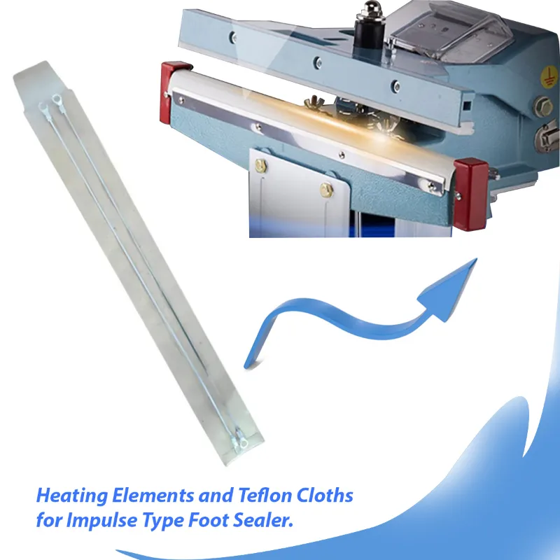 Boss Pack 3 Pcs 300 mm Heating Elements & Teflon Cloths of length for Double side Foot Sealer