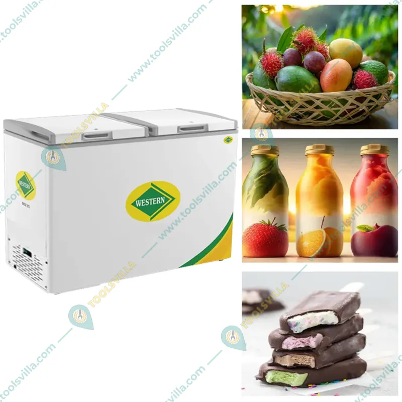 WESTERN D350H225 Double Door 282L Hard Top Chest/Deep Freezer for Ice Cream, Instant Food and Other Beverages