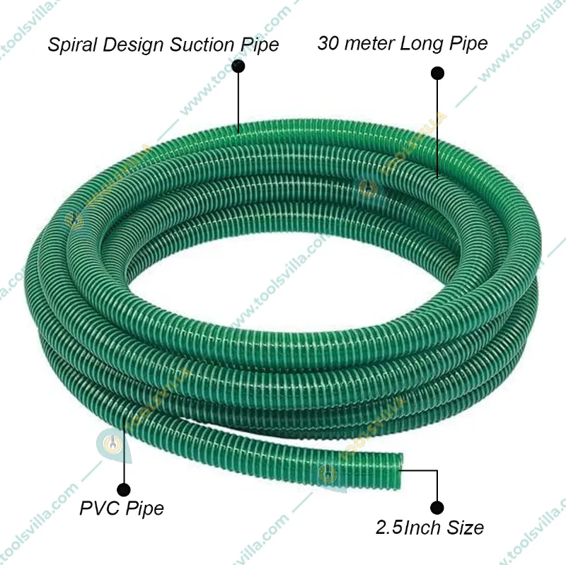 Premium Quality 2.5 Inch PVC Suction Pipe, 30 meter 