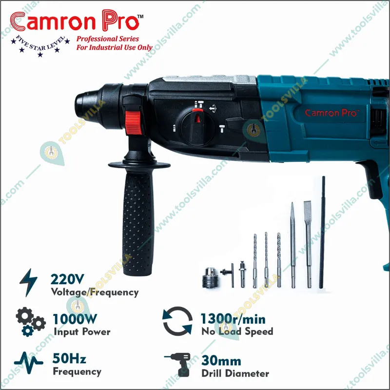 Camron Pro 30 mm Rotary Reversible Hammer Drill,1000 W 1300 RPM (CP-RH-30)