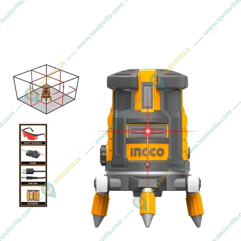 Ingco 30 m Self Leveling Red Beam Laser Line with Cross Lock and Laser Gain Function (HLL306505)