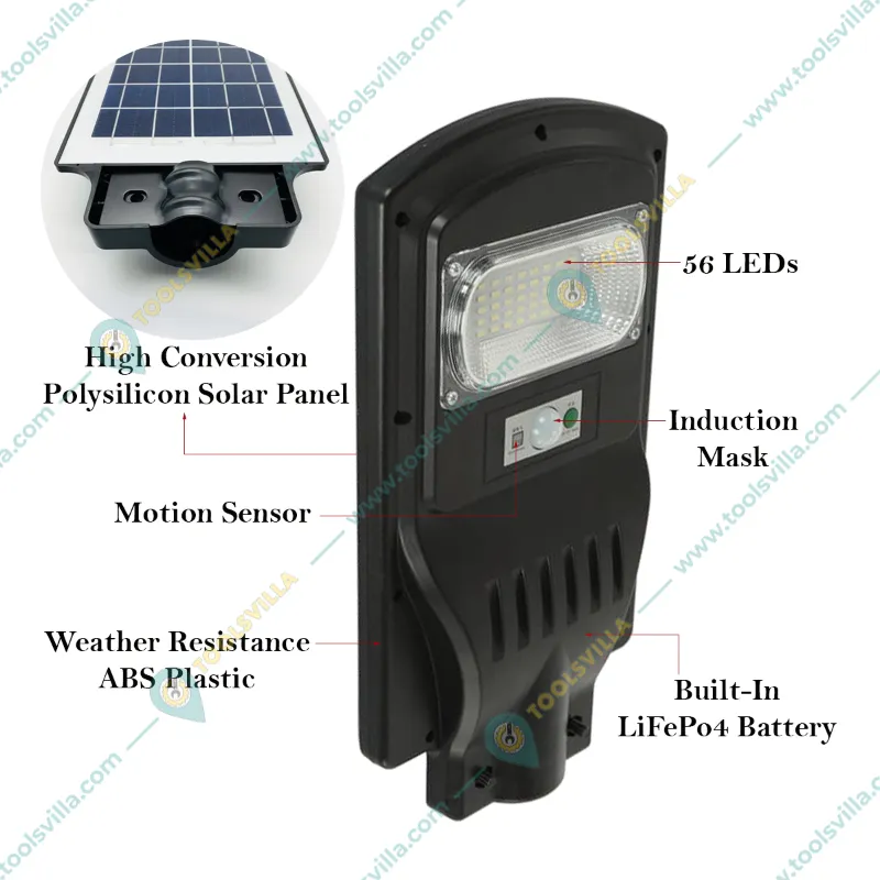Gramstrong All in One 30 W Solar Waterproof Street Light of 56 LEDs, 5 V Panel, with Motion Sensor and Remote (2 Year Warranty)