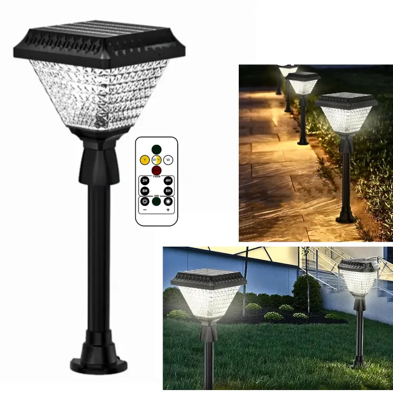 SAHAPECT 33 LED 10 W Square Solar Multi Color RGB LED Gate Pillar Post Ground, Waterproof with Remote a Versatile and Stylish Outdoor Lighting Solution 