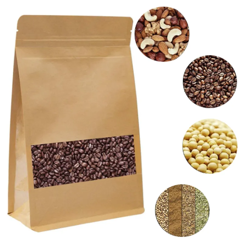 50 Pcs of Octagon Stand Up Pouches with Window, 350 Grams Capacity 