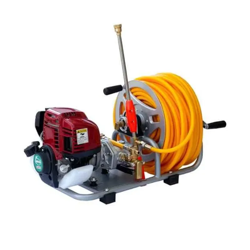 Greenleaf 35 CC 4 Stroke Portable Power Sprayer With Attached Hose Reel, Long 50 Meter Hose Pipe & Spray Gun
