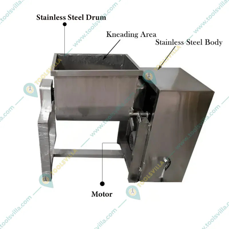 Heavy Duty Drum Type 35 Kg Atta (Flour) Kneader Machine with 2 HP Motor