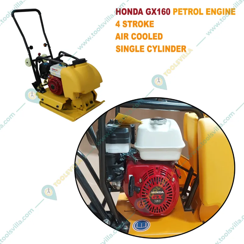 Heavy Duty 4 HP, 15KN, 3600 RPM Plate Compactor With HONDA Petrol Engine For Flattening Paving Bricks, Marble etc.