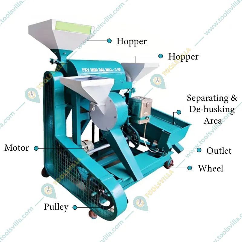 Dafe (PKV) Heavy Duty 3HP Mini Dal Mill, 100-150 Kg/hr Capacity