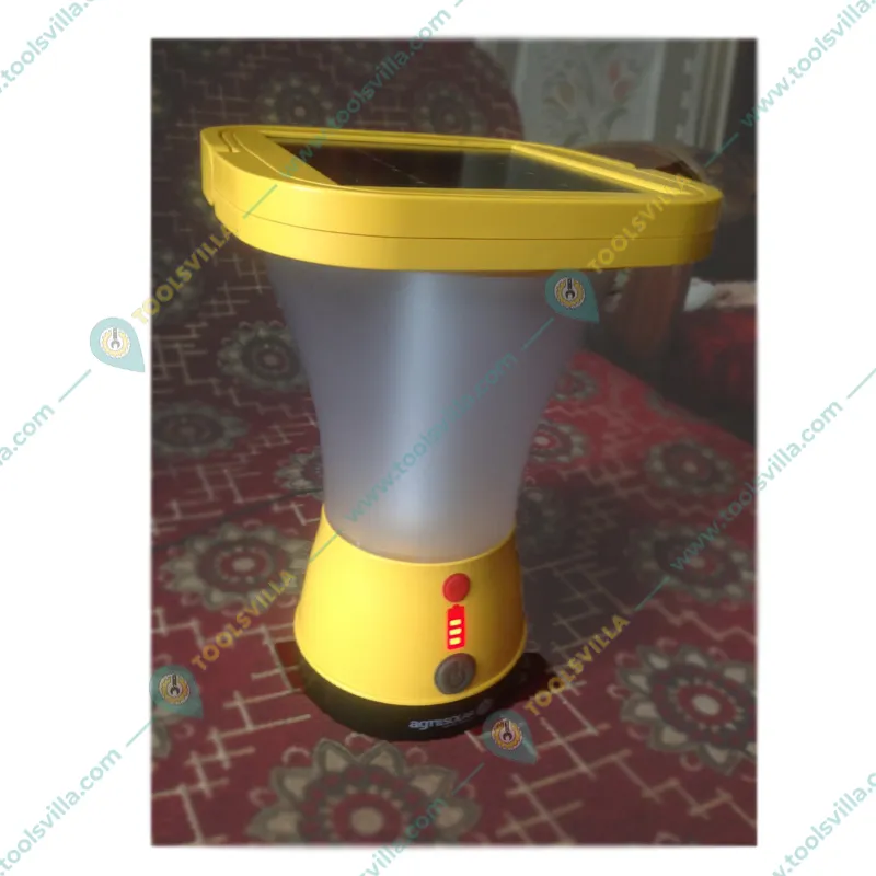 Solar Lantern of 3 Brightness Modes with Inbuilt Solar Panel, Battery and USB for Mobile Charging Option
