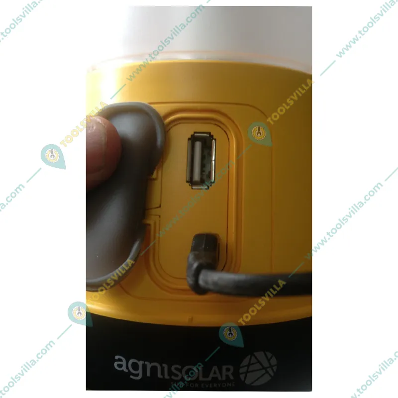 Solar Lantern of 3 Brightness Modes with Inbuilt Solar Panel, Battery and USB for Mobile Charging Option