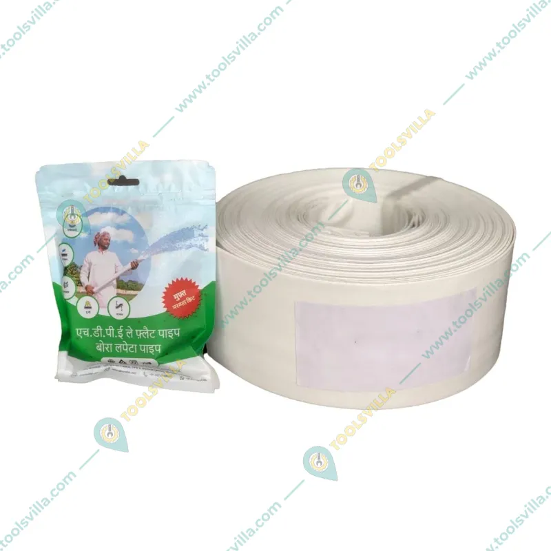 Kamal 3 inch LDPE Laminated Woven Lay Flat Tube Pipe | 100% Virgin Krishi Pasara Agriculture Pipe (White)(Size-60 mtr)