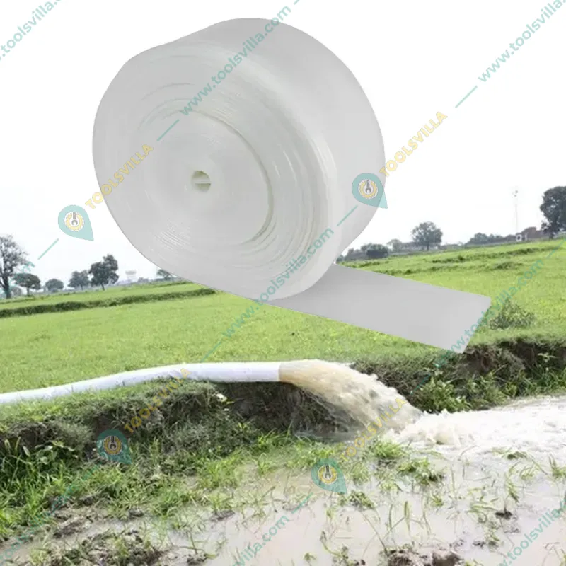 Kamal 3 inch LDPE Laminated Woven Lay Flat Tube Pipe | 100% Virgin Krishi Pasara Agriculture Pipe (White)(Size-60 mtr)