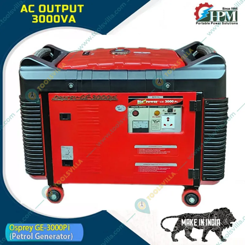 HPM 3.0 KVA Recoil Start Portable Petrol Generator (Osprey GE-3000Pi)