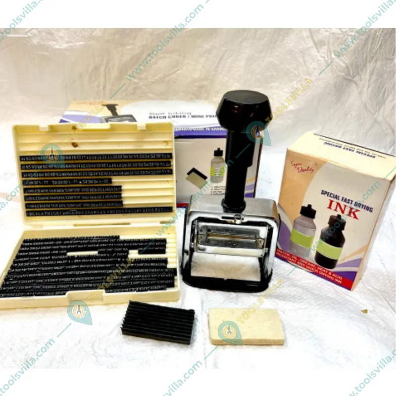 Manual 3 mm Label Stamping Machine (Metal) with Ink & Pad Softener