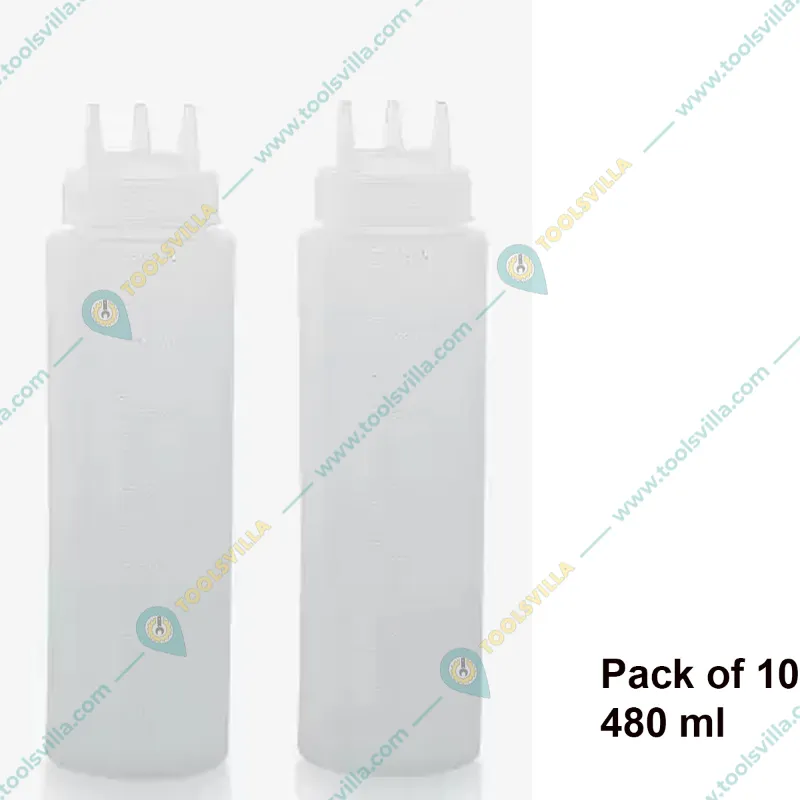 3 Nozzle Squeeze Bottle for Multipurpose Use (Pack of 10)(Size-480 ml)