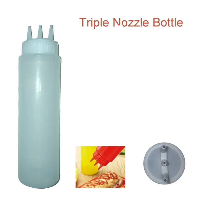 3 Nozzle Squeeze Bottle for Multipurpose Use (Pack of 10)(Size-480 ml)