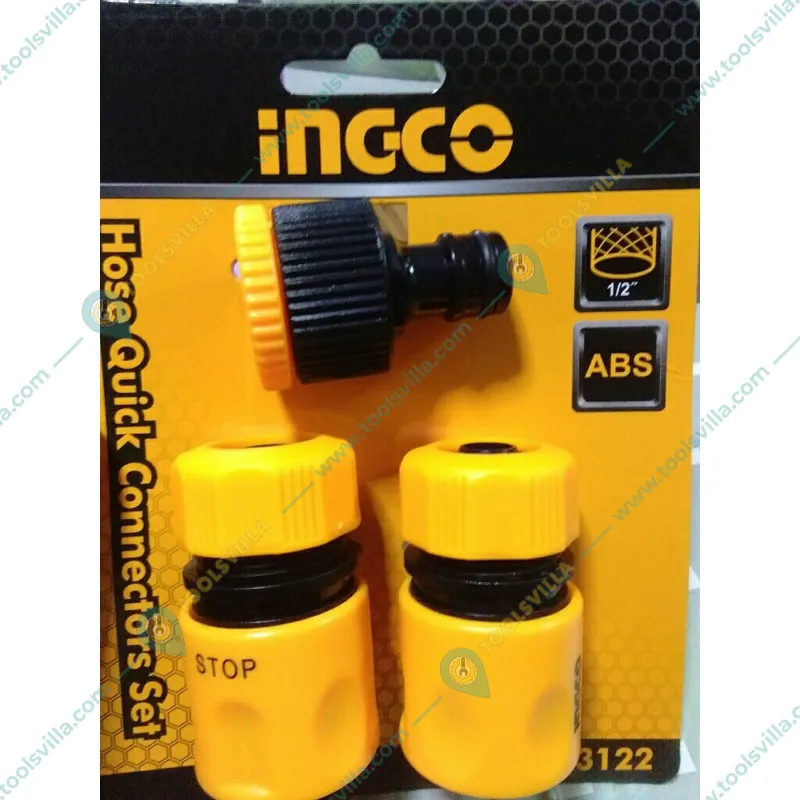 Ingco 3 Pcs hose quick connectors set (HHCS03122)